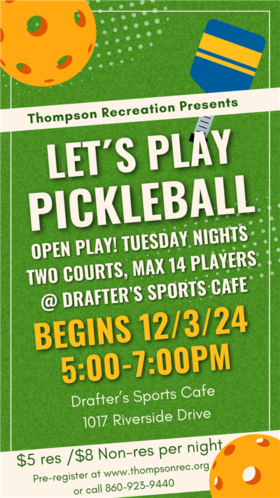 Thompson Recreation Pickleball at Thompson Middle School (Open Play)
